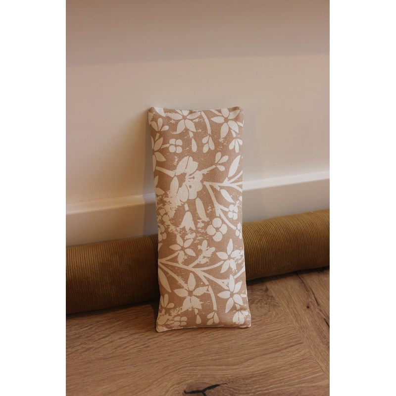 Masque yeux yoga fleurs beige