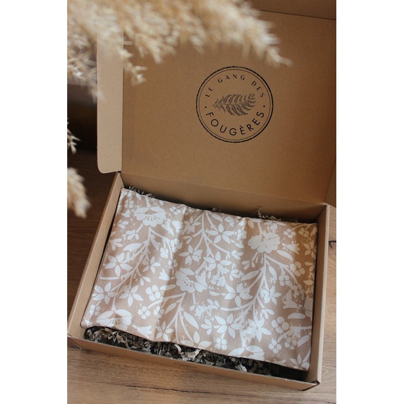 Bouillotte sèche -fleurs beige