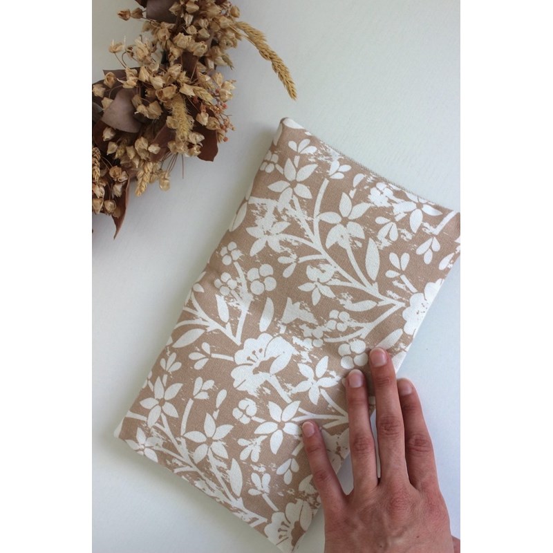 Petite bouillotte -fleurs beige