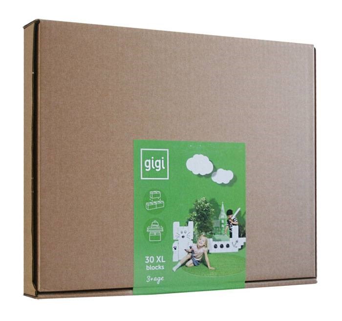 Gigi - 30 briques en carton m - blanc