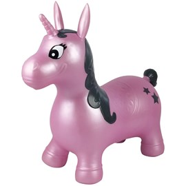 Licorne sauteuse gonflable rose