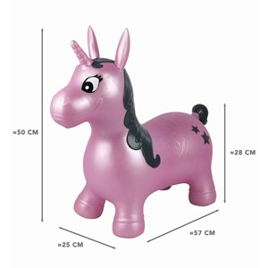 Licorne sauteuse gonflable rose