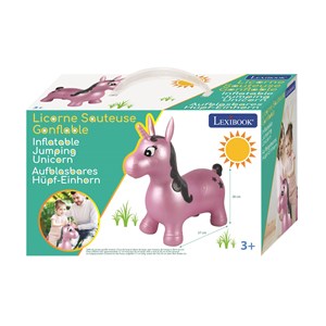 Licorne sauteuse gonflable rose