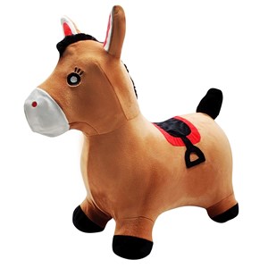 Poney sauteur gonflable avec housse en peluche