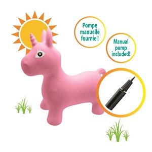 Licorne sauteuse gonflable avec housse