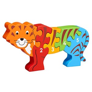 Puzzle en bois tigre chiffres 1-5 lanka