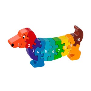 Puzzle en bois chien chiffres 1-10 lanka