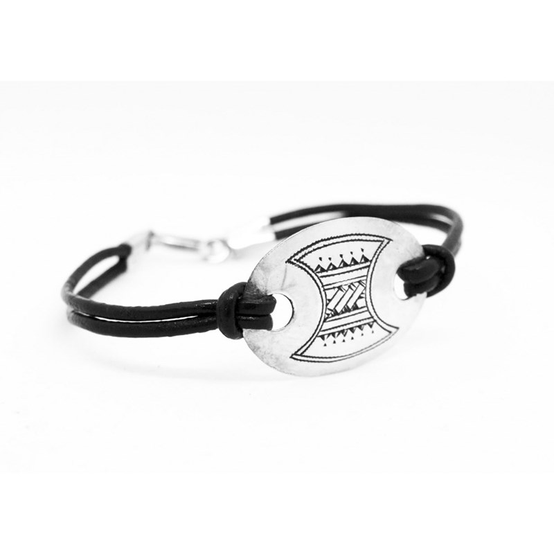 Bracelet cuir touareg mixte