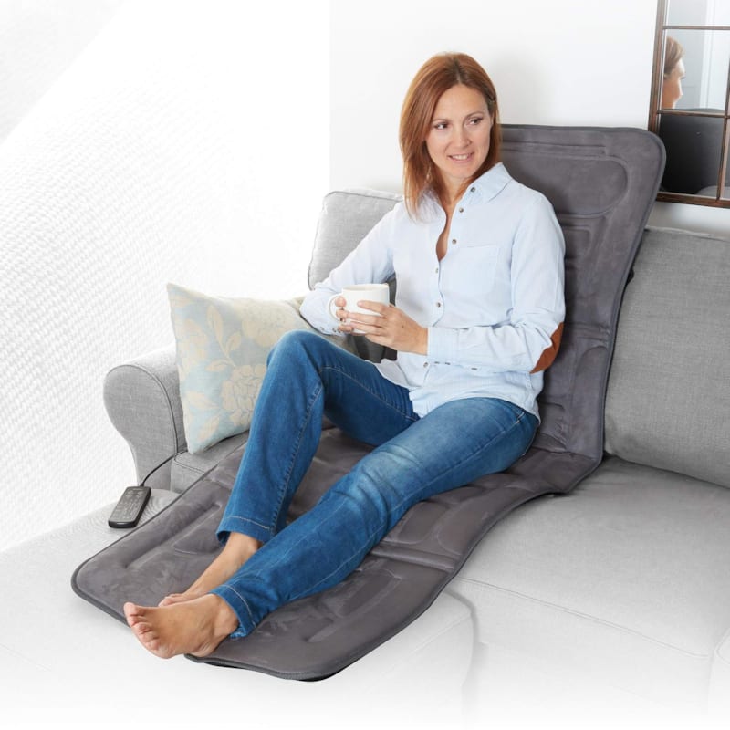 Tapis de massage par vibration - 10 moteurs - 5 modes et 2 zones chauffantes