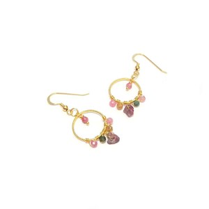 Boucles d'oreille créoles tourmaline