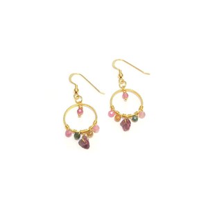 Boucles d'oreille créoles tourmaline