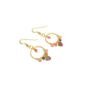 Boucles d'oreille créoles tourmaline
