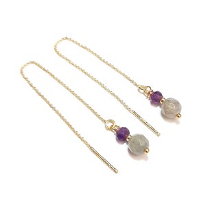 Boucles d'oreilles dorées labradorite
