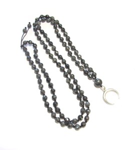 Sautoir labradorite noire