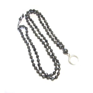 Sautoir labradorite noire