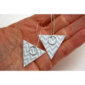 Boucles d'oreilles cuir illustré chevron