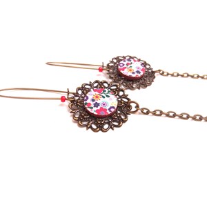 Boucles d'oreilles cuir liberty filigran