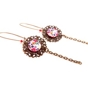 Boucles d'oreilles cuir liberty filigran