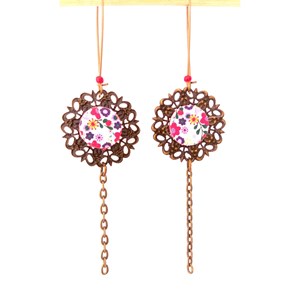 Boucles d'oreilles cuir liberty filigran