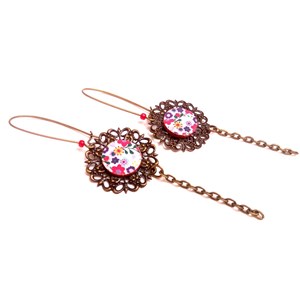Boucles d'oreilles cuir liberty filigran