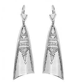 Boucle d'oreille ethnique touareg longue