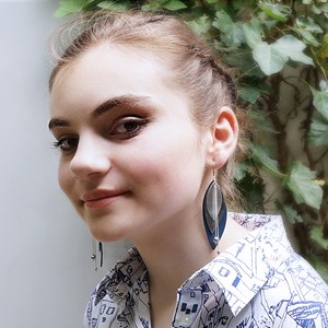 Boucles d'oreilles en cuir pop marine