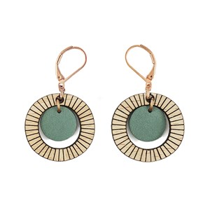 Boucles d'oreilles en bois bulle vert