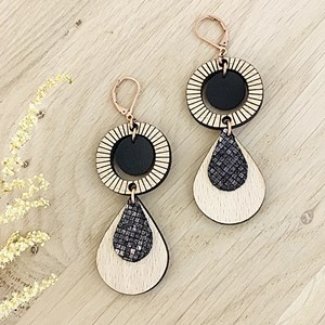 Boucles d'oreilles ethnique noir
