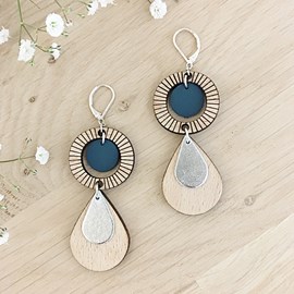 Boucles d'oreilles ethnique marine