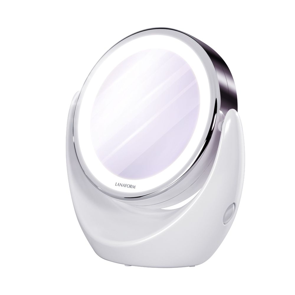 FASCINATE Miroir Cosmétique Lumineux à LED Avec Grossissement 7X, Contrôle Tactile, Intensité Variable, Éclairage, Pivotant à 360°, Pour Maquillage Et Rasage