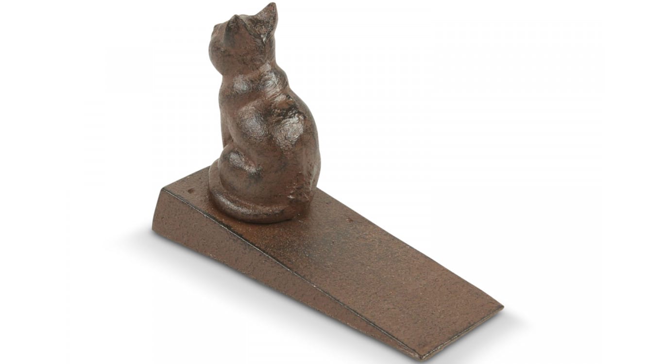 Cale porte statuette déco chat fonte 18x6x14cm