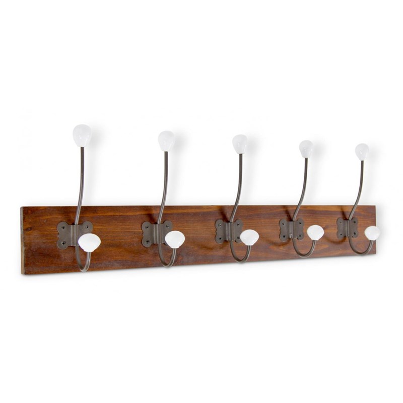 Décoration d'autrefois - Patere portemanteau bois 10 accroches 70