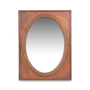 Miroir ancien oval vertical bois