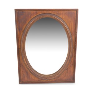 Miroir ancien oval vertical bois