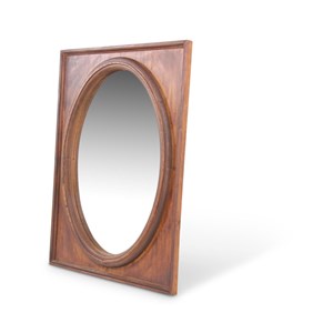 Miroir ancien oval vertical bois
