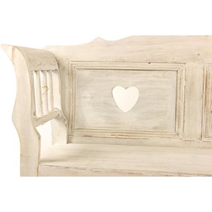 Banc bois ceruse blanc 124x46x90cm