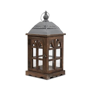 Lanterne bois 20x20x46cm