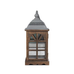 Lanterne bois 20x20x46cm