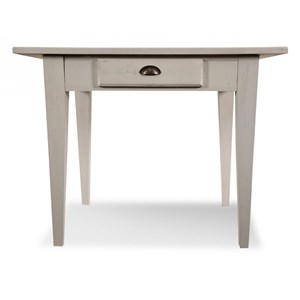 Table bois 2 tiroirs cerusé blanc