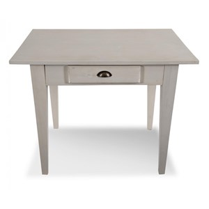 Table bois 2 tiroirs cerusé blanc