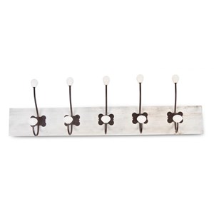 Patere portemanteau bois ceruse blanc 10