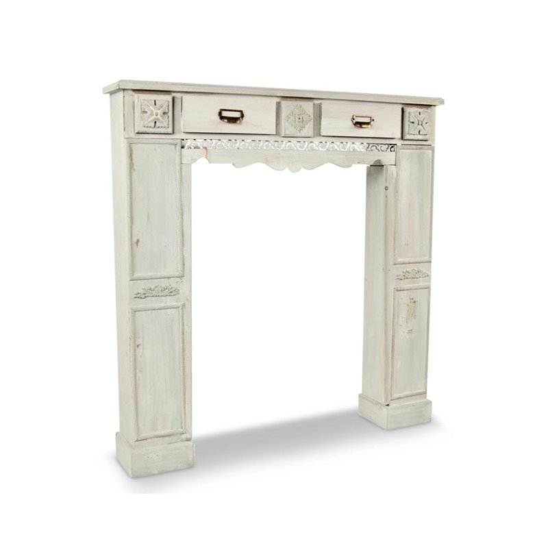 Décoration d'autrefois - Encadrement manteau cheminee 2 tiroirs c