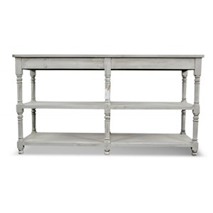 Meuble console drapier bois ceruse blanc