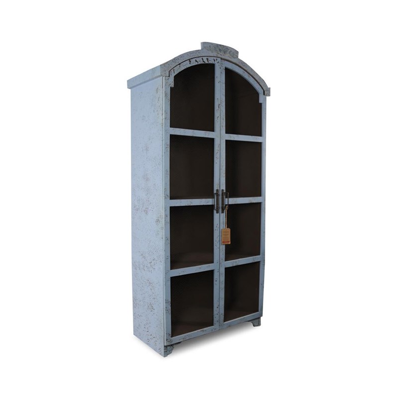 Décoration d'autrefois - Buffet vaisselier rangement bois bleu