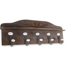 Patere portemanteau bois 5 accroches 81x