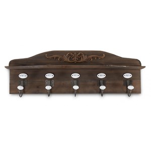 Patere portemanteau bois 5 accroches 81x