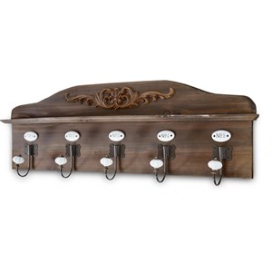 Patere portemanteau bois 5 accroches 81x