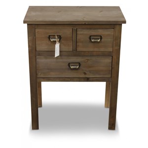 Meuble console bois 3 tiroirs 60x35.5x76
