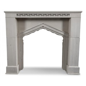 Encadrement manteau cheminee ceruse blan