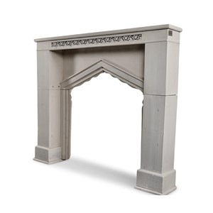 Encadrement manteau cheminee ceruse blan